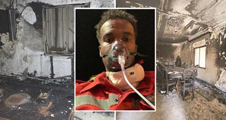 Hero fireman pulls family of six from blaze 